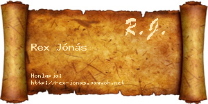 Rex Jónás névjegykártya